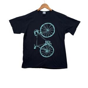 Ride Your Bike Cycling Race Century Road Hipster Indie Black T Shirt Tee sz L